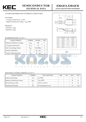 E30A2CS datasheet - STACK SILICON DIFFUSED DIODE (ALTERNATOR DIODE FOR AUTOMOTIVE)