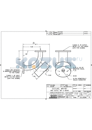 187-ARCE-X-X-X datasheet - OUTLINE, WR187 ARC DETEC. 90 E-BEND