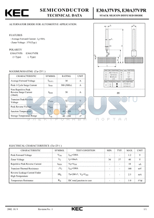 E30A37VPS datasheet - STACK SILICON DIFFUSED DIODE (ALTERNATOR DIODE FOR AUTOMOTIVE)