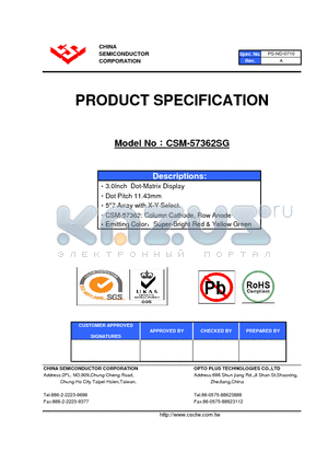 CSM-57362SG datasheet - 3.0Inch Dot-Matrix Display