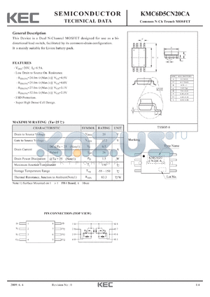 KMC6D5CN20CA datasheet - Common N-Ch Trench MOSFET