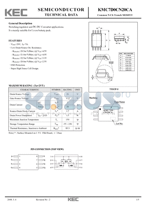 KMC7D0CN20CA datasheet - Common N-Ch Trench MOSFET