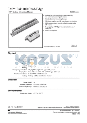 3358-0000 datasheet - 100 Card-Edge Drilled Mounting Flanges