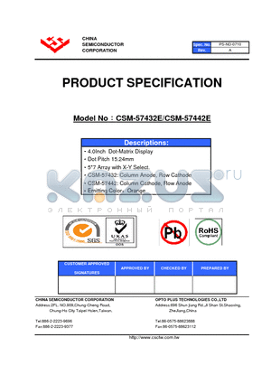 CSM-57442E datasheet - 4.0Inch Dot-Matrix Display