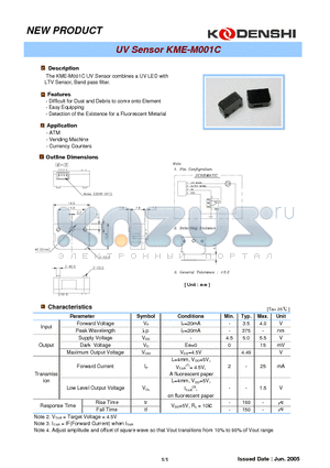 KME-M001C datasheet - UV Sensor