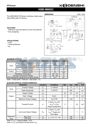 KME-M002C_07 datasheet - IR Sensor