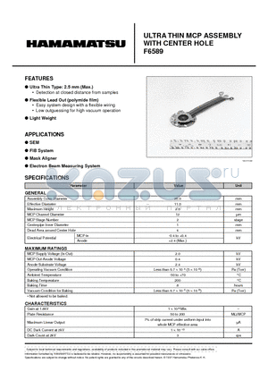 F6589 datasheet - ULTRA THIN MCP ASSEMBLY WITH CENTER HOLE