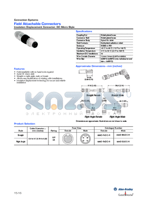 889D-E4DC-H datasheet - Field Attachable Connectors