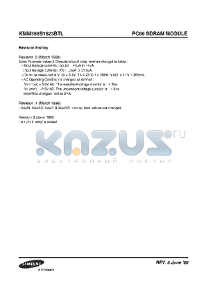 KMM366S1623BTL-GO datasheet - PCS SDRAM MODULE