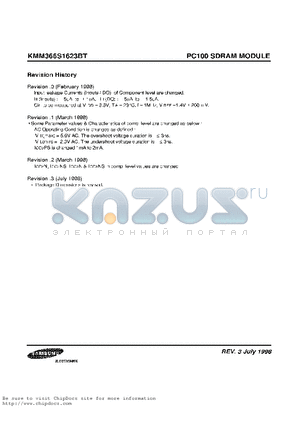 KMM366S163BT-GL datasheet - PC100 SDRAM MODULE