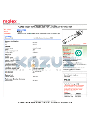 1881-2L1A datasheet - Claspcon Crimp Terminal Socket, Tin (Sn) Plated Brass Contact, 16-24 AWG, Bag