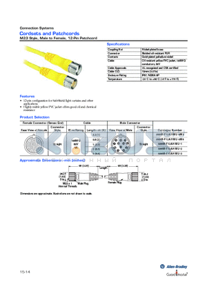 889M-F12AHMU-3 datasheet - Cordsets and Patchcords