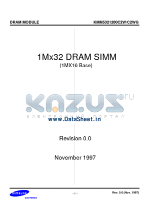 KMM5321200C2W datasheet - 1Mx32 DRAM SIMM (1MX16 Base)