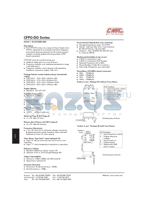 CFPO-DO-3 datasheet - Range of Super Single Oven OCXOs