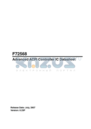 F72568 datasheet - Advanced ACPI Controller IC Datasheet