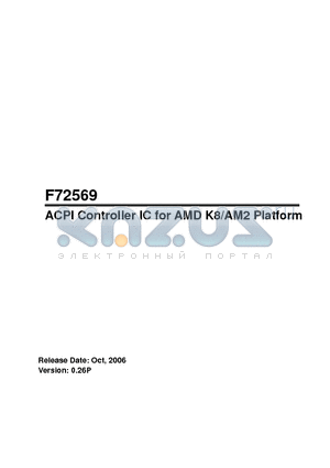 F72569 datasheet - ACPI Controller IC for AMD K8/AM2 Platform