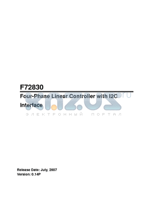 F72830 datasheet - Four-Phase Linear Controller with I2C Interface