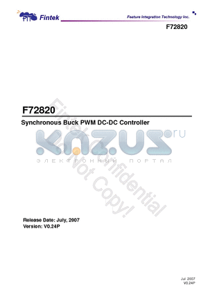 F72820 datasheet - Synchronous Buck PWM DC-DC Controller