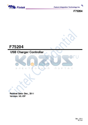 F75204 datasheet - USB Charger Controller