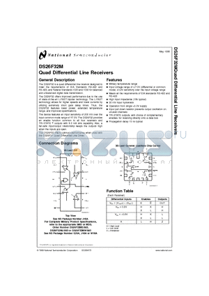 DS26F32M datasheet - Quad Differential Line Receivers