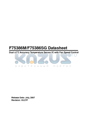 F75386SG datasheet - Dual a1oC Accuracy Temperature Sensor IC with Fan Speed Control