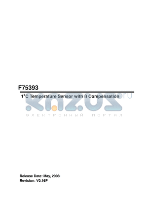 F75393S datasheet - a1oC Temperature Sensor with  Compensation