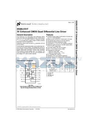 DS26LV31W datasheet - 3V Enhanced CMOS Quad Differential Line Driver