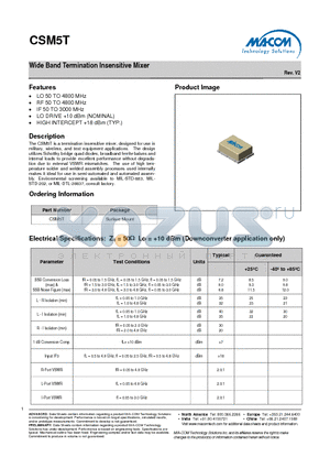CSM5T datasheet - Wide Band Termination Insensitive Mixer