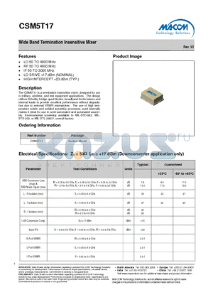 CSM5T17 datasheet - Wide Band Termination Insensitive Mixer