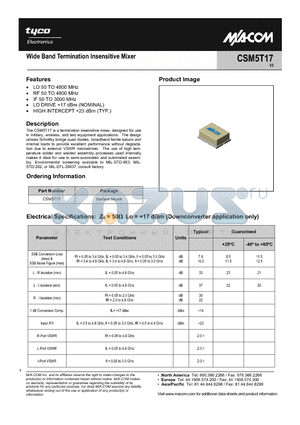 CSM5T17_1 datasheet - Wide Band Termination Insensitive Mixer