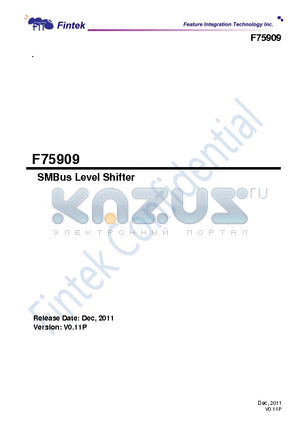 F75909M datasheet - SMBus Level Shifter