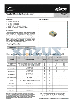 CSM5T_1 datasheet - Wide Band Termination Insensitive Mixer