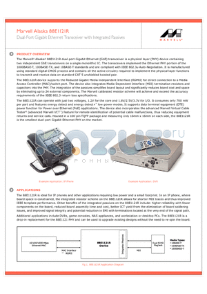 88E1121R datasheet - Dual-Port Gigabit Ethernet Transceiver with Integrated Passives