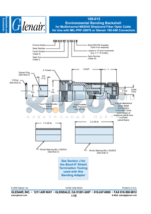 189-015M1107-3B datasheet - Environmental Banding Backshell