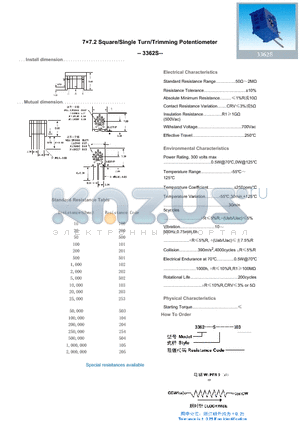 3362S103 datasheet - 77.2 Square/Single Turn/Trimming Potentiometer