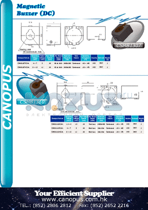 CSMB1307HC24L datasheet - Magnetic Buzzer (DC)