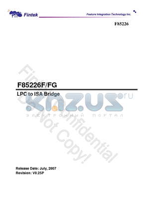 F85226 datasheet - LPC to ISA Bridge