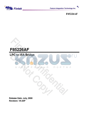 F85226AF datasheet - LPC to ISA Bridge