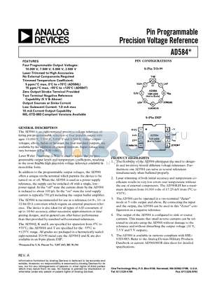 AD584L datasheet - Pin Programmable Precision Voltage Reference