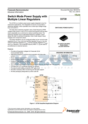33730_10 datasheet - Switch Mode Power Supply with Multiple Linear Regulators