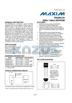 DS28EC20+ datasheet - DS28EC20_1203