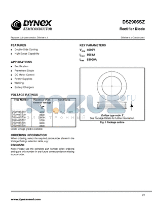 DS2906SZ datasheet - Rectifier Diode