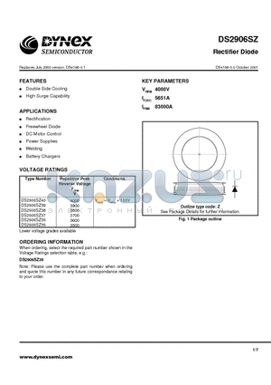 DS2906SZ35 datasheet - Rectifier Diode