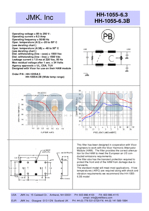 HH-1055-6.3B datasheet - Operating voltage = 85 to 250 V~ Operating current = 6.3 Amp