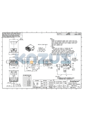 GSB311A41EU datasheet - USB 3.0 RECEPTACLE, REVERSE TYPE, CENTER HEIGHT = 4.13MM