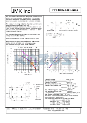 HH-1355-6.3 datasheet - The HH-1355-6.3C filter has been designed to operate with the VICOR Harmonic Attenuator Module (HAM)