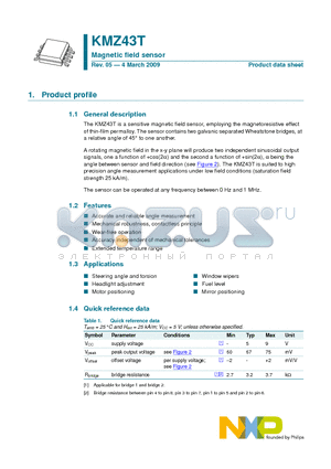 KMZ43T datasheet - Magnetic field sensor