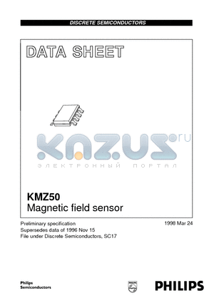 KMZ50 datasheet - Magnetic field sensor