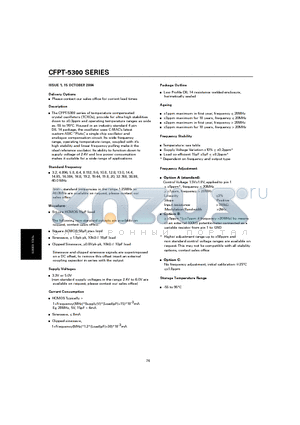 CFPT-5300 datasheet - The CFPT-5300 series of temperature compensated crystal oscillators
