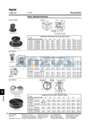 KN1250BA1/4 datasheet - Knobs, Machined Aluminum